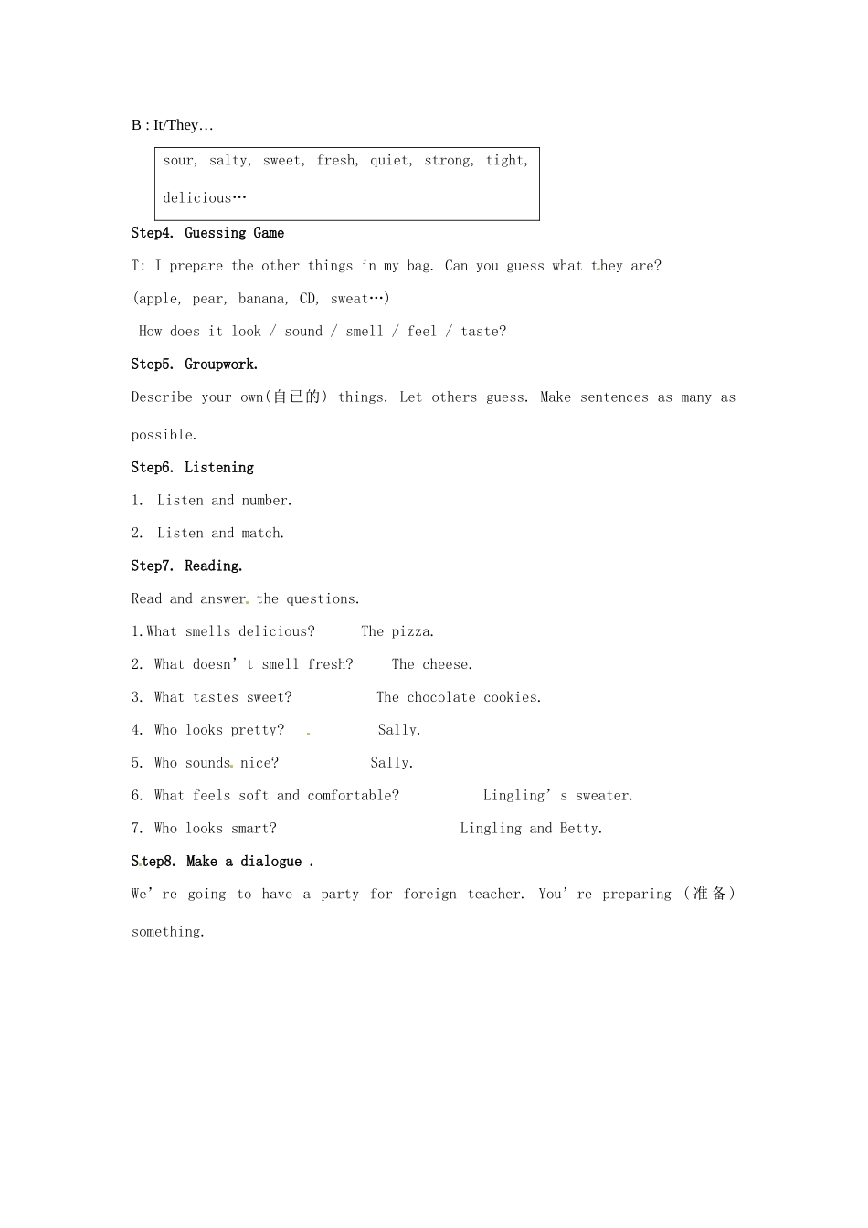 八年级英语上册 Module 7 Unit 1 That smells delicious教案1 外研版_第2页
