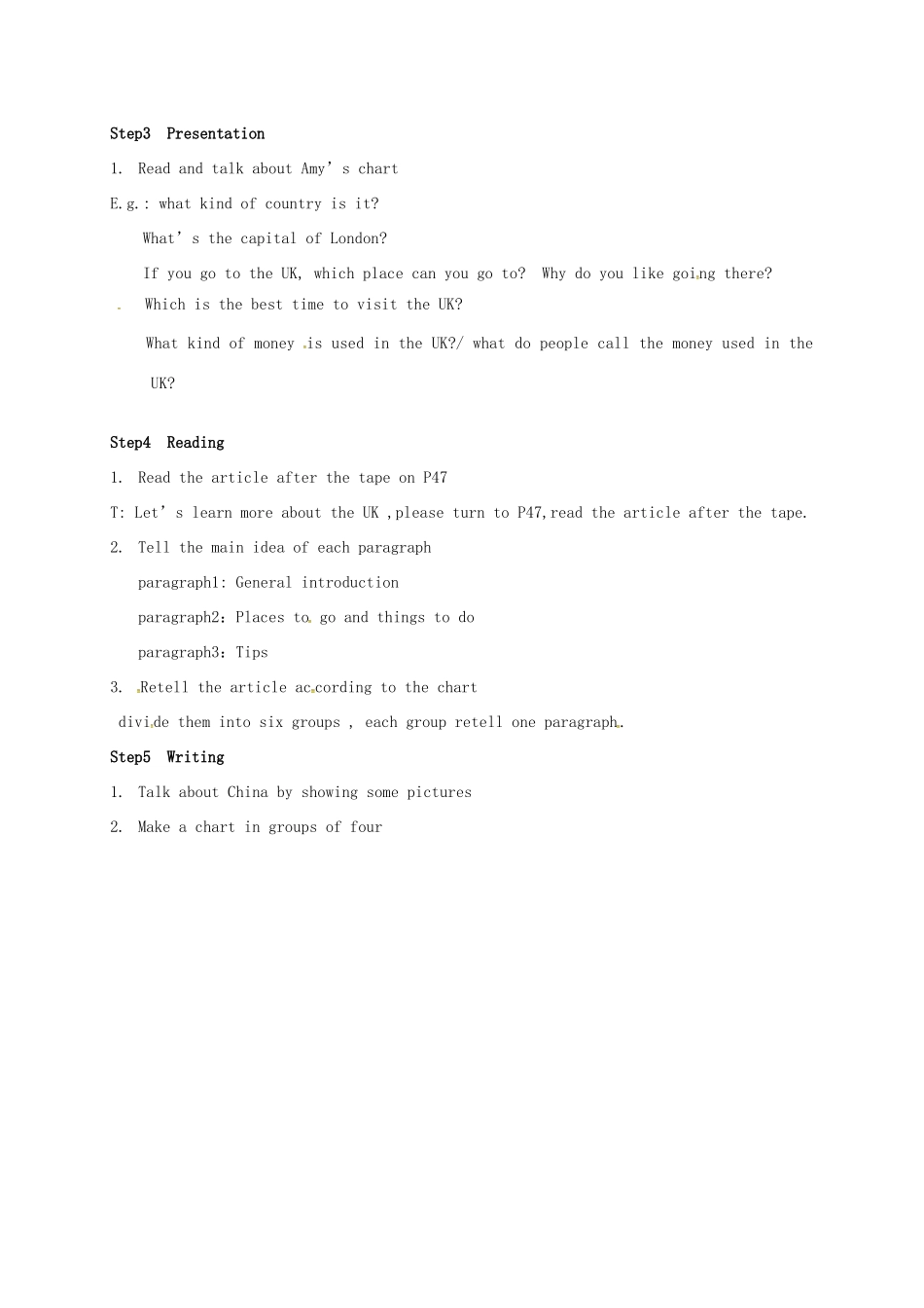 八年级英语下册 Unit 3《Online tours Task》教案 （新版）牛津版-（新版）牛津版初中八年级下册英语教案_第2页