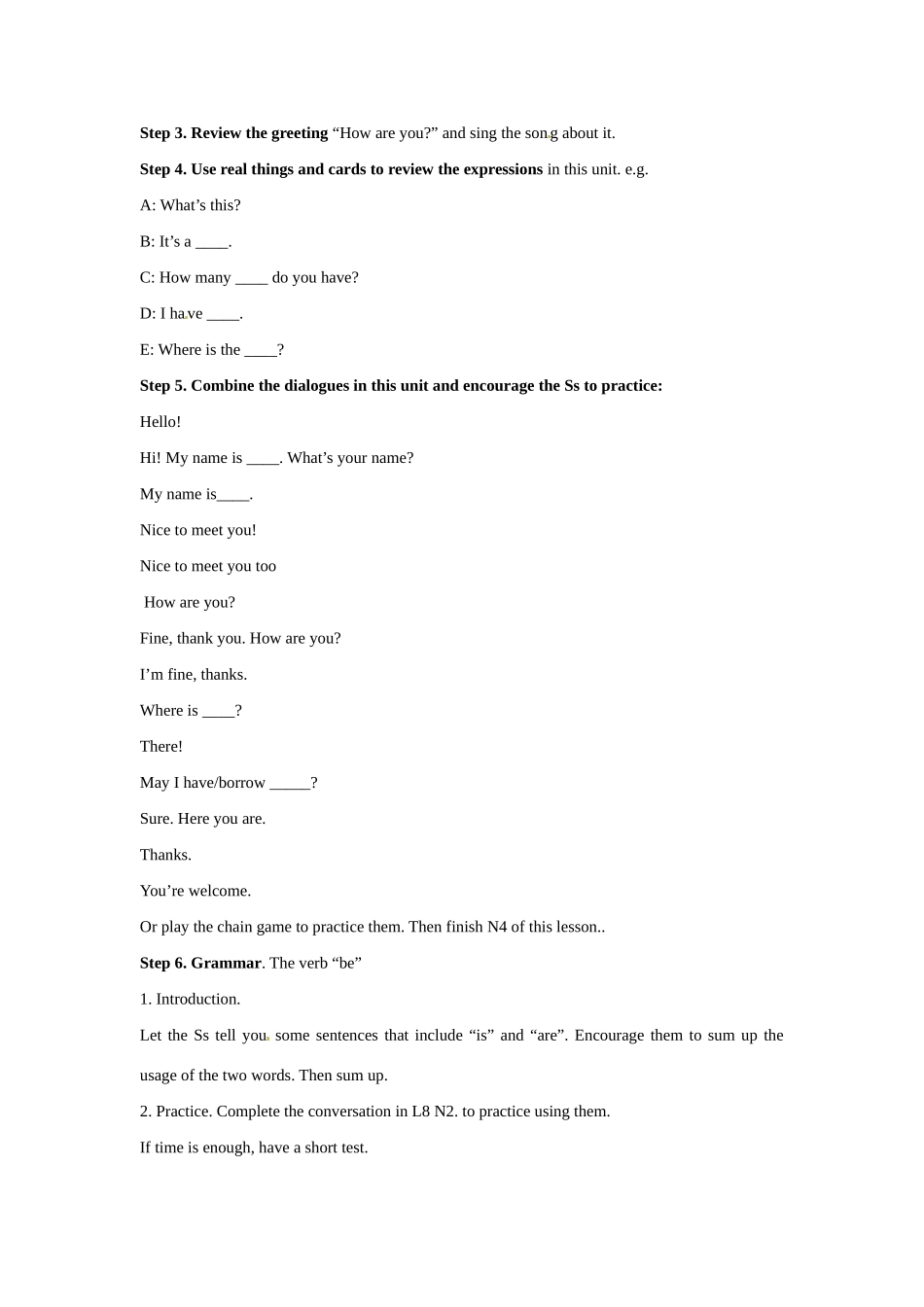 七年级英语上册 Unit 1 Lesson 7 May I-Lesson 8 What do you know教案 冀教版_第3页