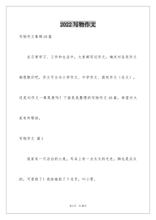 2024写物作文_300