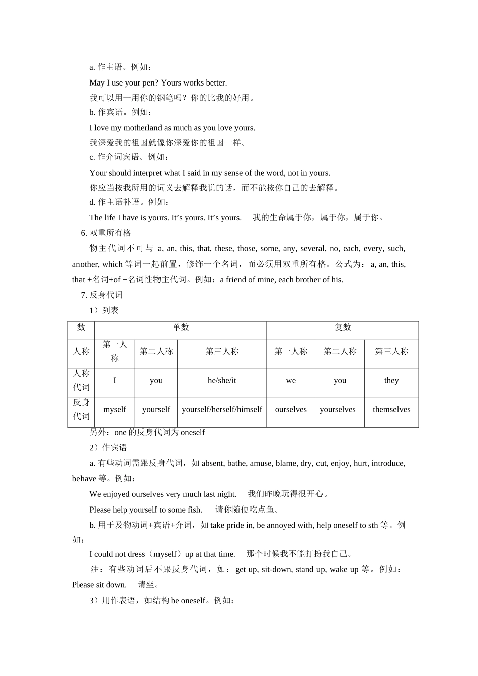 八年级英语暑假专题：人称代词牛教案津版_第3页