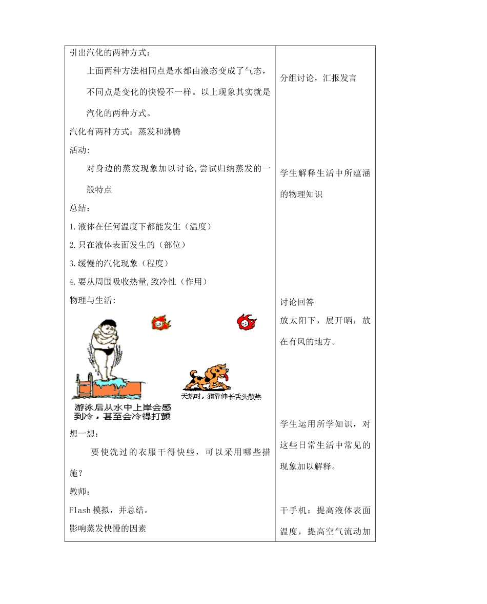 八年级物理上册 2.2 汽化与液化教案 （新版）苏科版-（新版）苏科版初中八年级上册物理教案_第2页