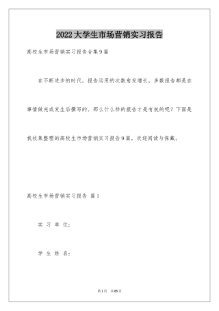 2024大学生市场营销实习报告_1