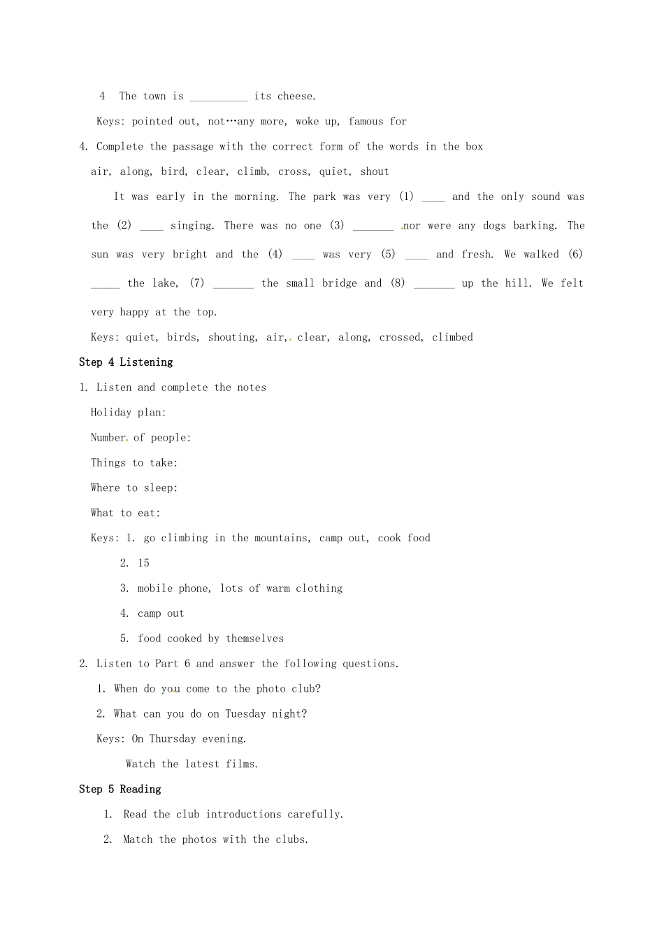 学年八年级英语下册 Module 8 Time off Unit 3 Language in use教案 （新版）外研版-（新版）外研版初中八年级下册英语教案_第3页