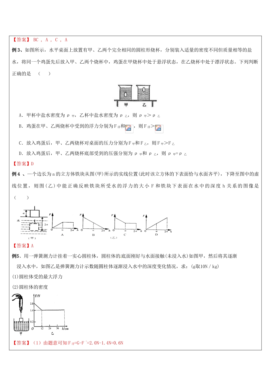 八年级科学上册 第3讲 浮力教案 浙教版-浙教版初中八年级上册自然科学教案_第3页