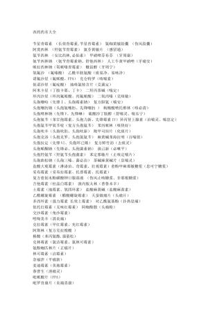 西药药名大全