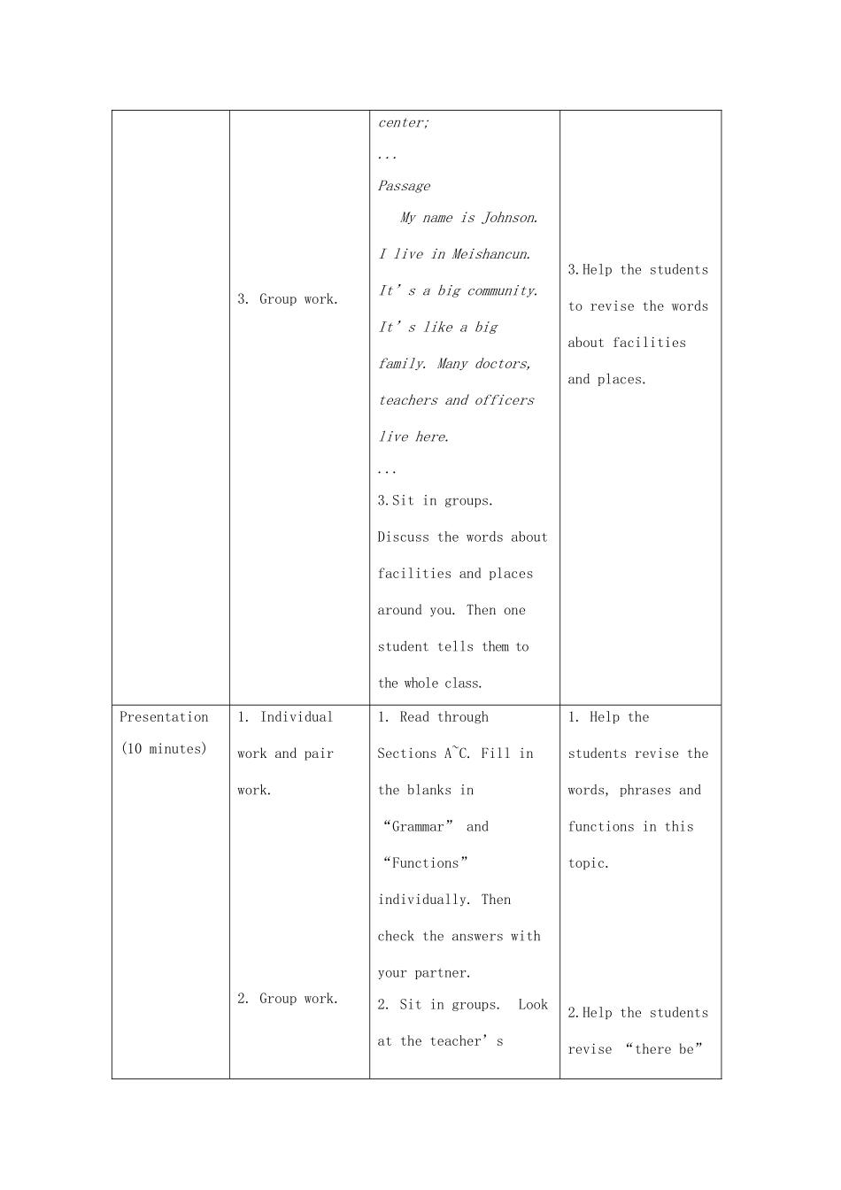 七年级英语下册 Unit 6 Our local area Topic 2 My home is in an apartment building Section D教案 （新版）仁爱版-（新版）仁爱版初中七年级下册英语教案_第3页