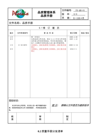 质量手册FH-QM-01
