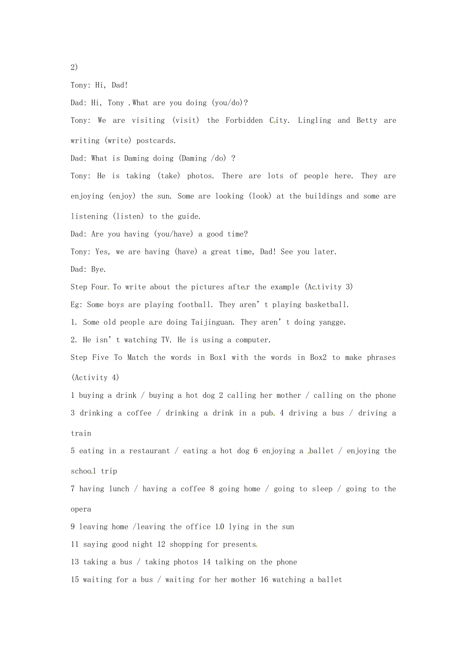 七年级英语上册 Module 1 Unit 3 Language in use教案 外研版_第3页