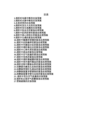 血液净化应急预案目录及内容终稿