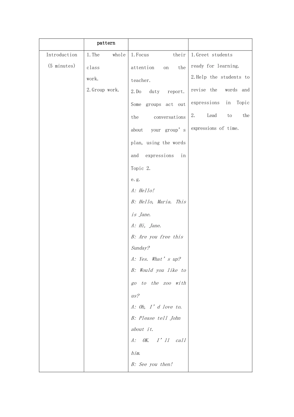 七年级英语上册 Unit 4 Having Fun Topic 3 What time is it now Section A教案 （新版）仁爱版_第3页