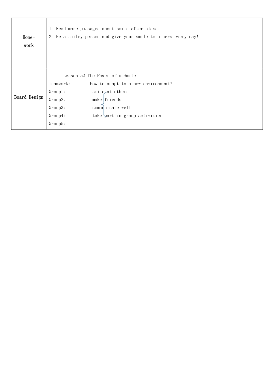九年级英语下册 Unit 9 Lesson52 The Power of a Smile教学设计 （新版）冀教版_第3页