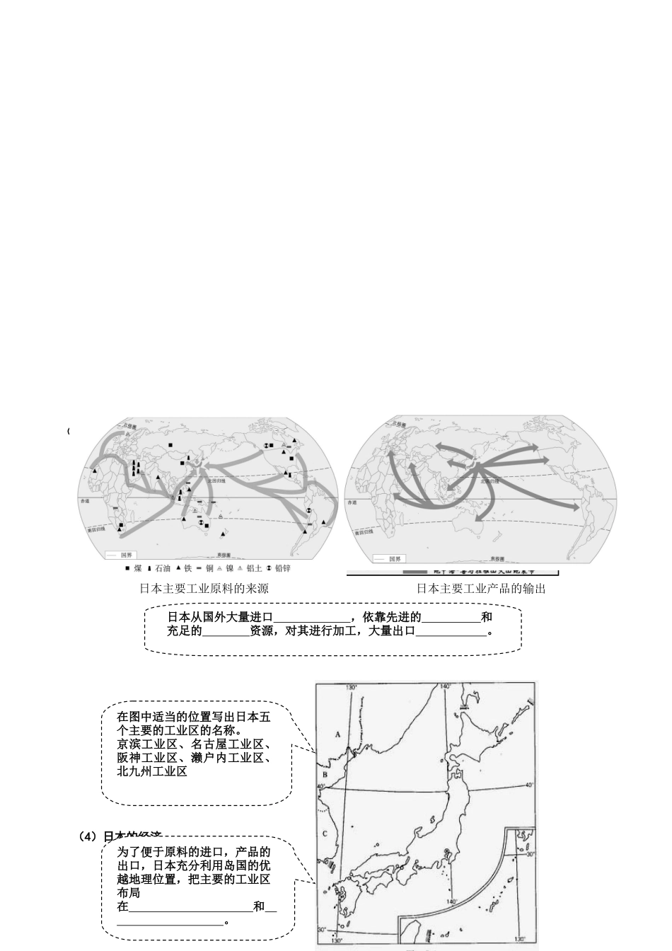 七年级地理下册 第七章 第一节 日本学案（无答案）（新版）新人教版_第2页