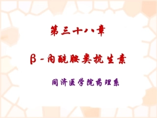 药理学各论：β-内酰胺类抗菌药023847772