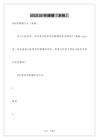 2024CAD快捷键「表格」