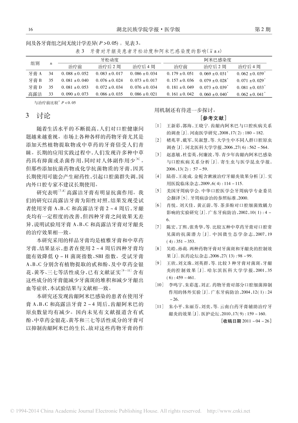 药物牙膏对牙龈炎的治疗作用_黄锦桃_第3页
