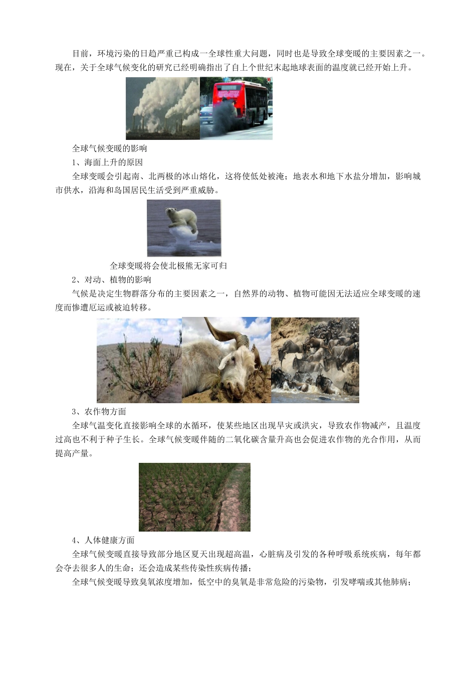 九年级物理全册 第十二章 温度与物态变化 第五节 全球变暖与水资源危机教案 （新版）沪科版-（新版）沪科版初中九年级全册物理教案_第2页