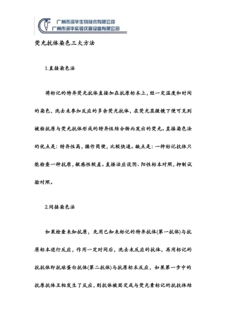 荧光抗体染色三大方法