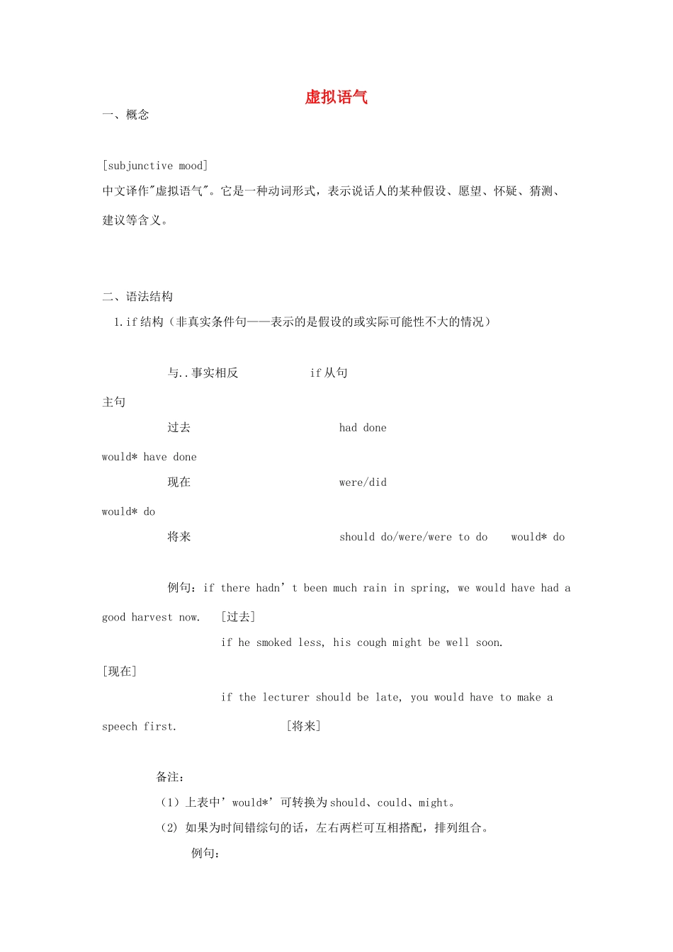 九年级英语上册 虚拟语气简介 人教新目标版_第1页
