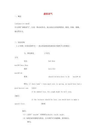 九年级英语上册 虚拟语气简介 人教新目标版