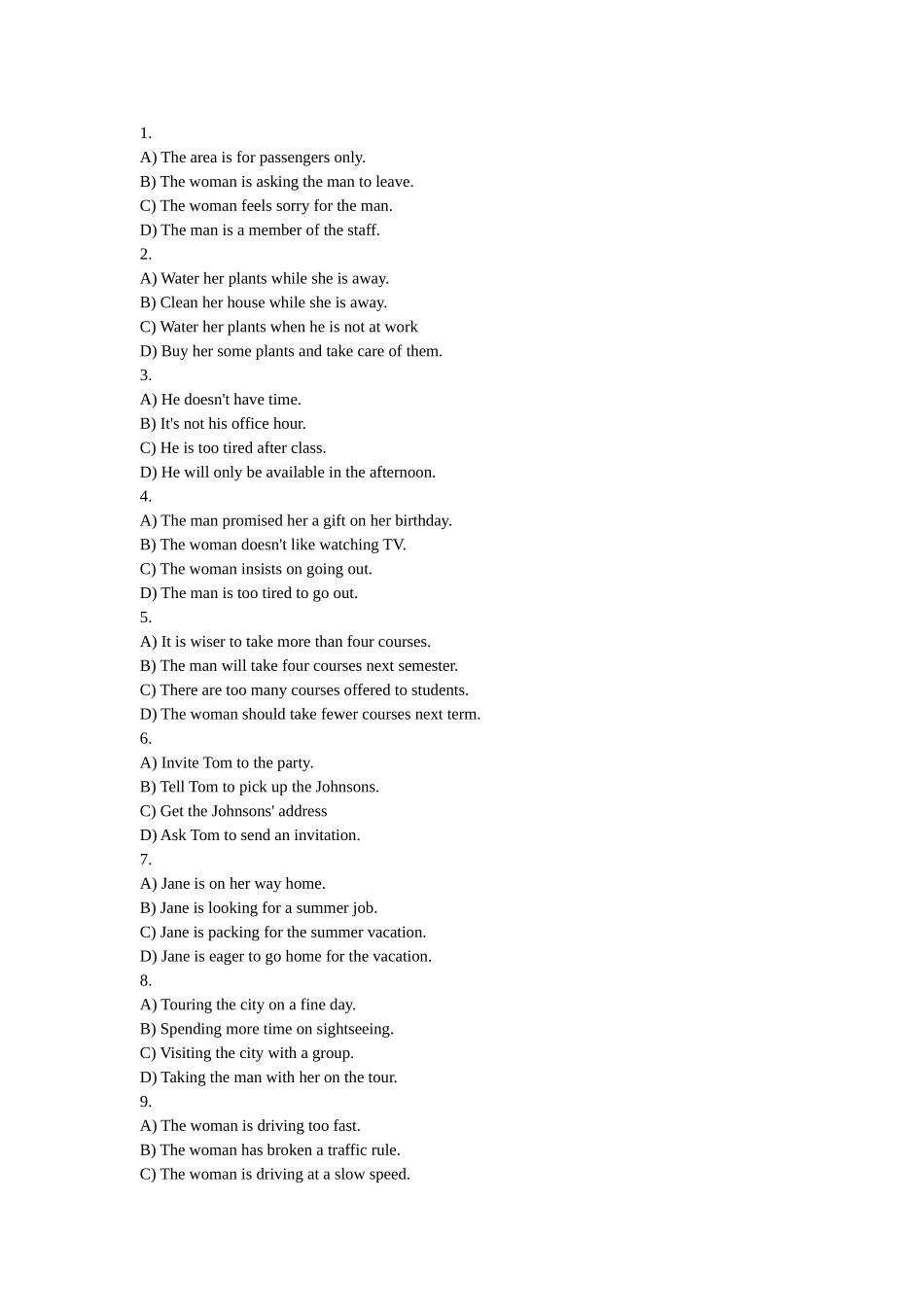 英语四级听力原文及答案199906_第1页