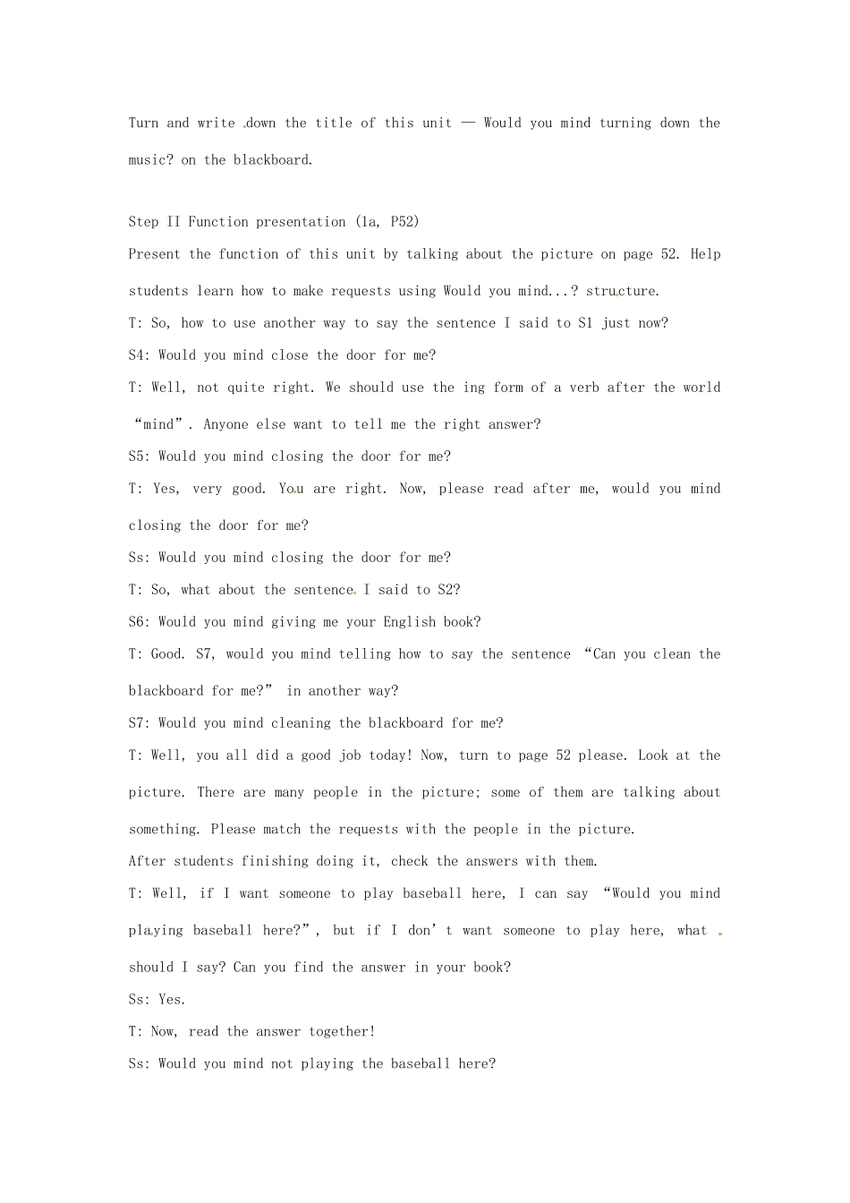 安徽省滁州二中八年级英语上册 Unit 7 Period 1 New function presenting教案 人教新目标版_第2页