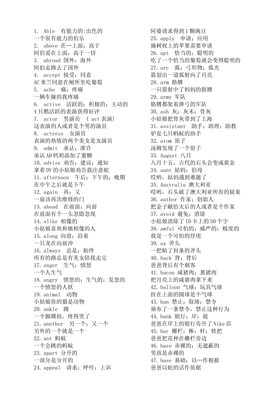 英语单词拆分记忆_第1页