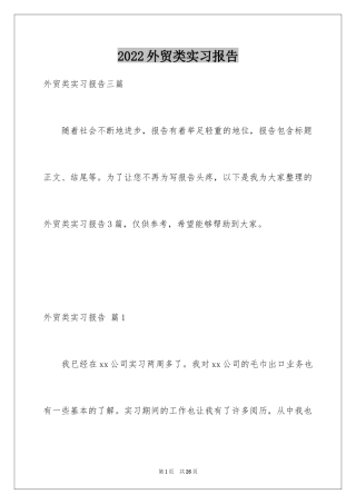 2024外贸类实习报告