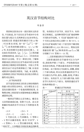 英汉音节结构对比 (1)
