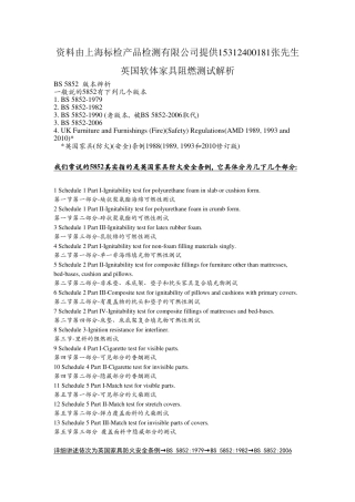 英国衬垫家具阻燃测试方法