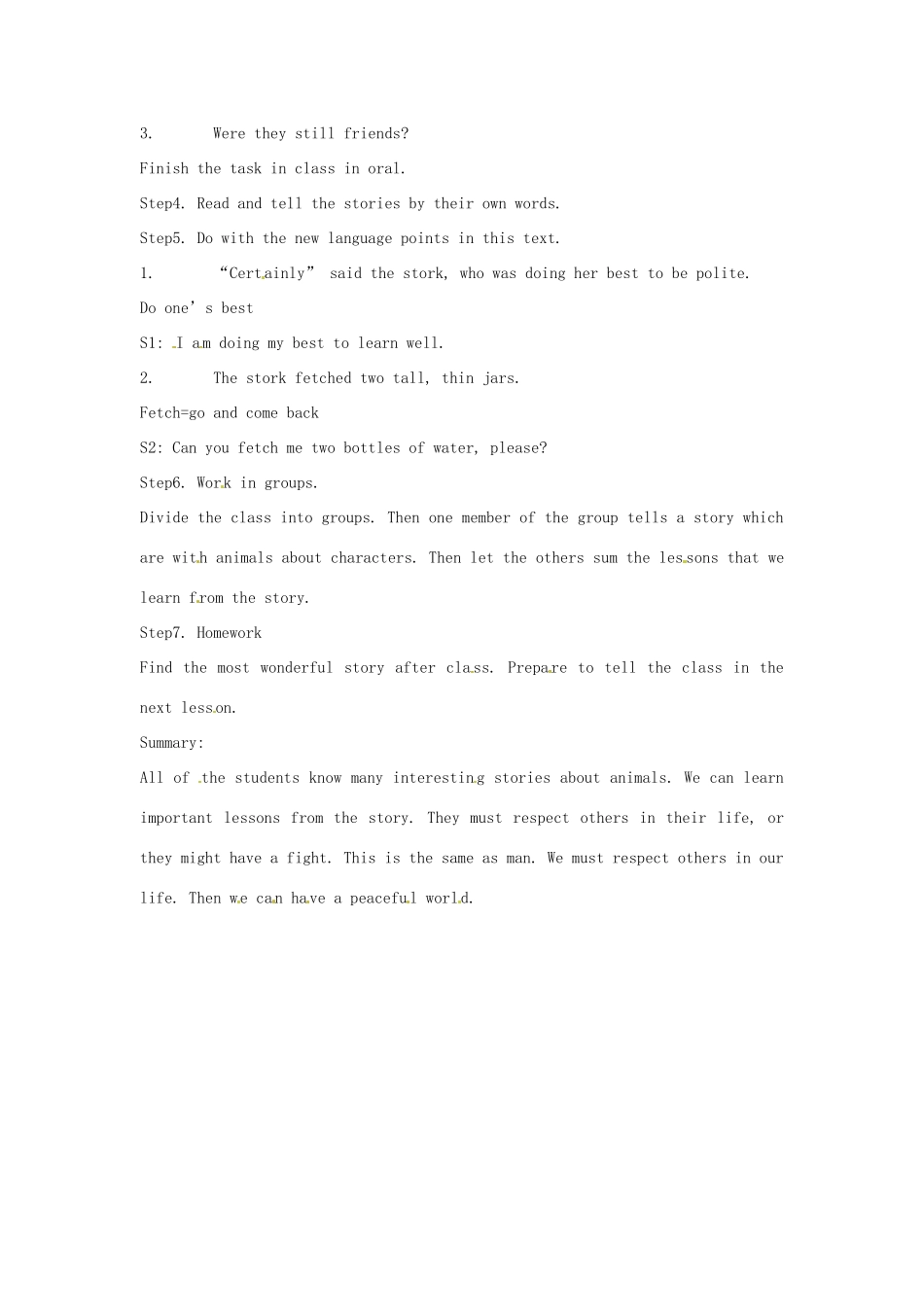 九年级英语下册 Lesson 37 The Fox and the Stock英文教案 冀教版_第2页