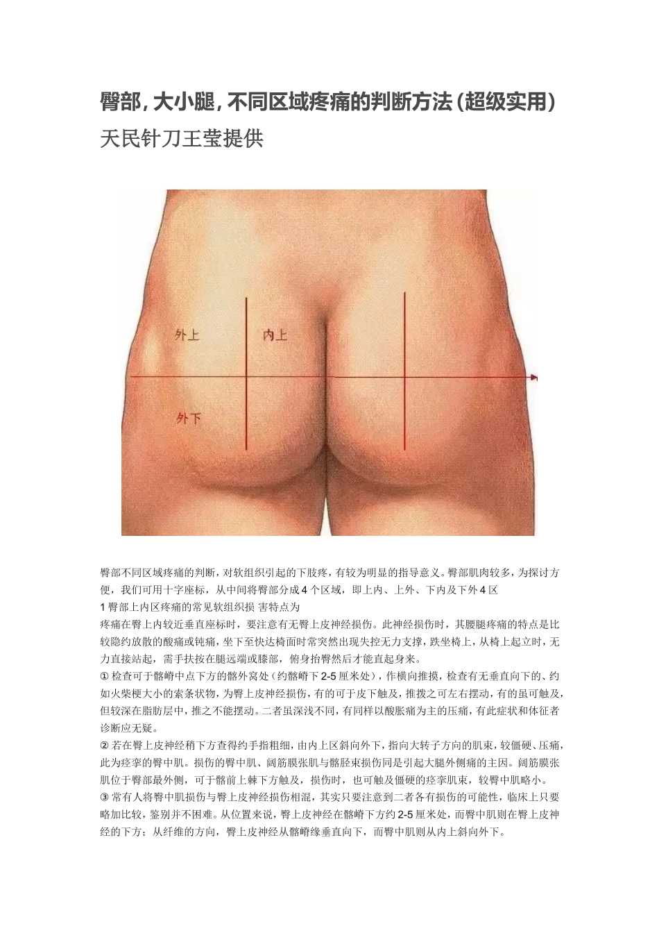 臀部,大小腿,不同区域疼痛的判断方法_第1页