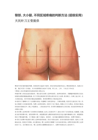 臀部,大小腿,不同区域疼痛的判断方法