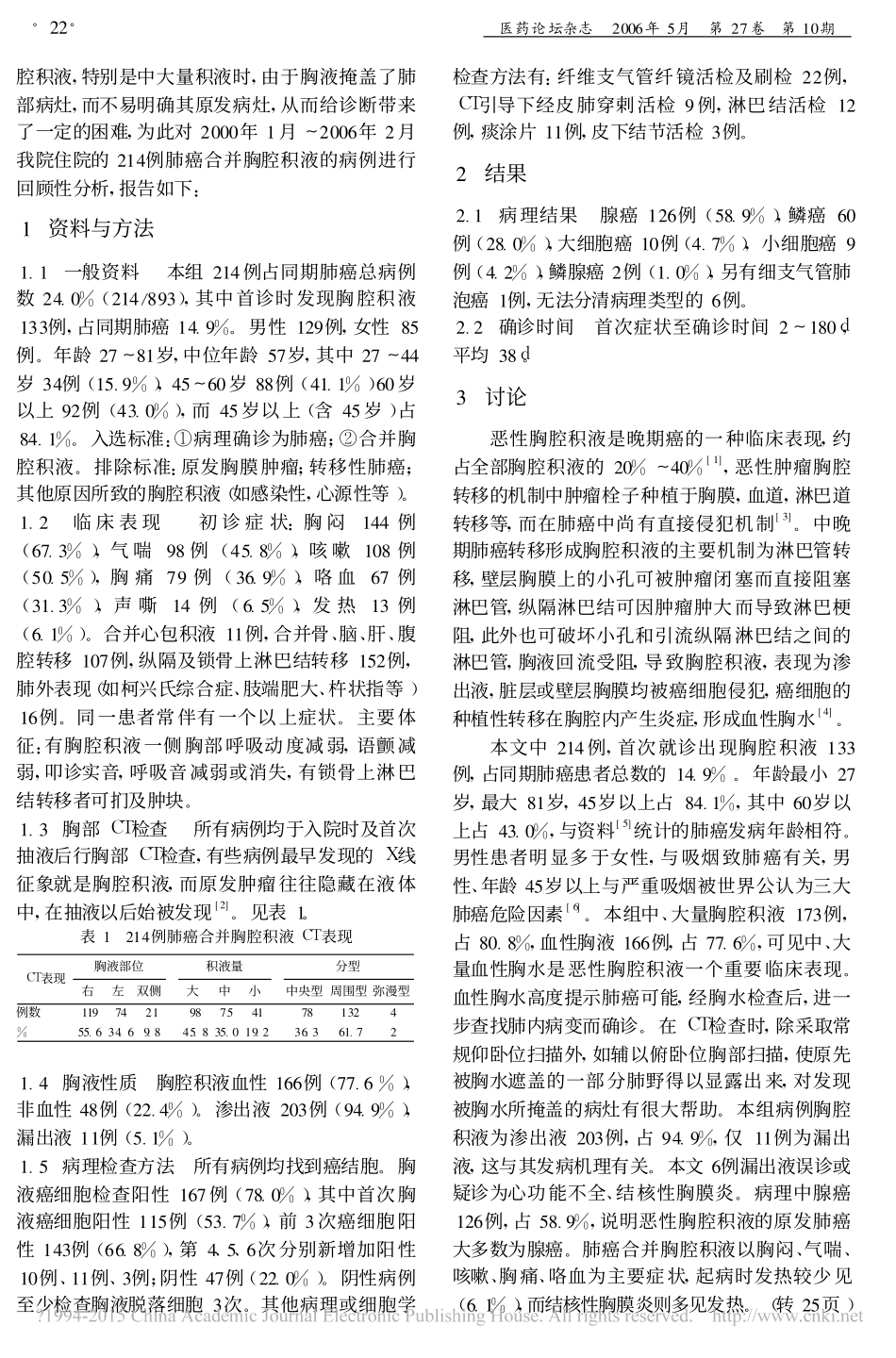 胸积液《肺癌合并胸腔积液214例临床分析》_第2页