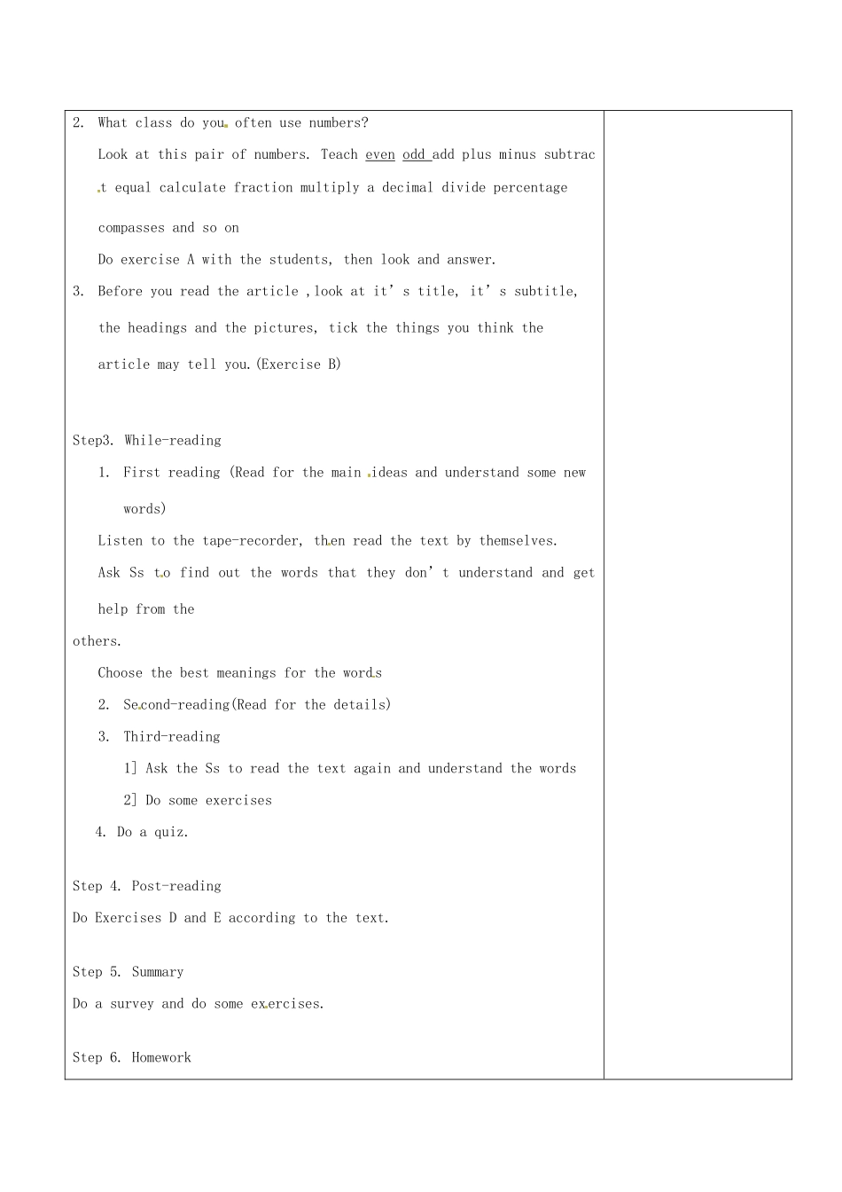 八年级英语上册 Chapter 4 Numbers Reading（第1课时）教学设计 牛津沈阳版-牛津沈阳版初中八年级上册英语教案_第2页