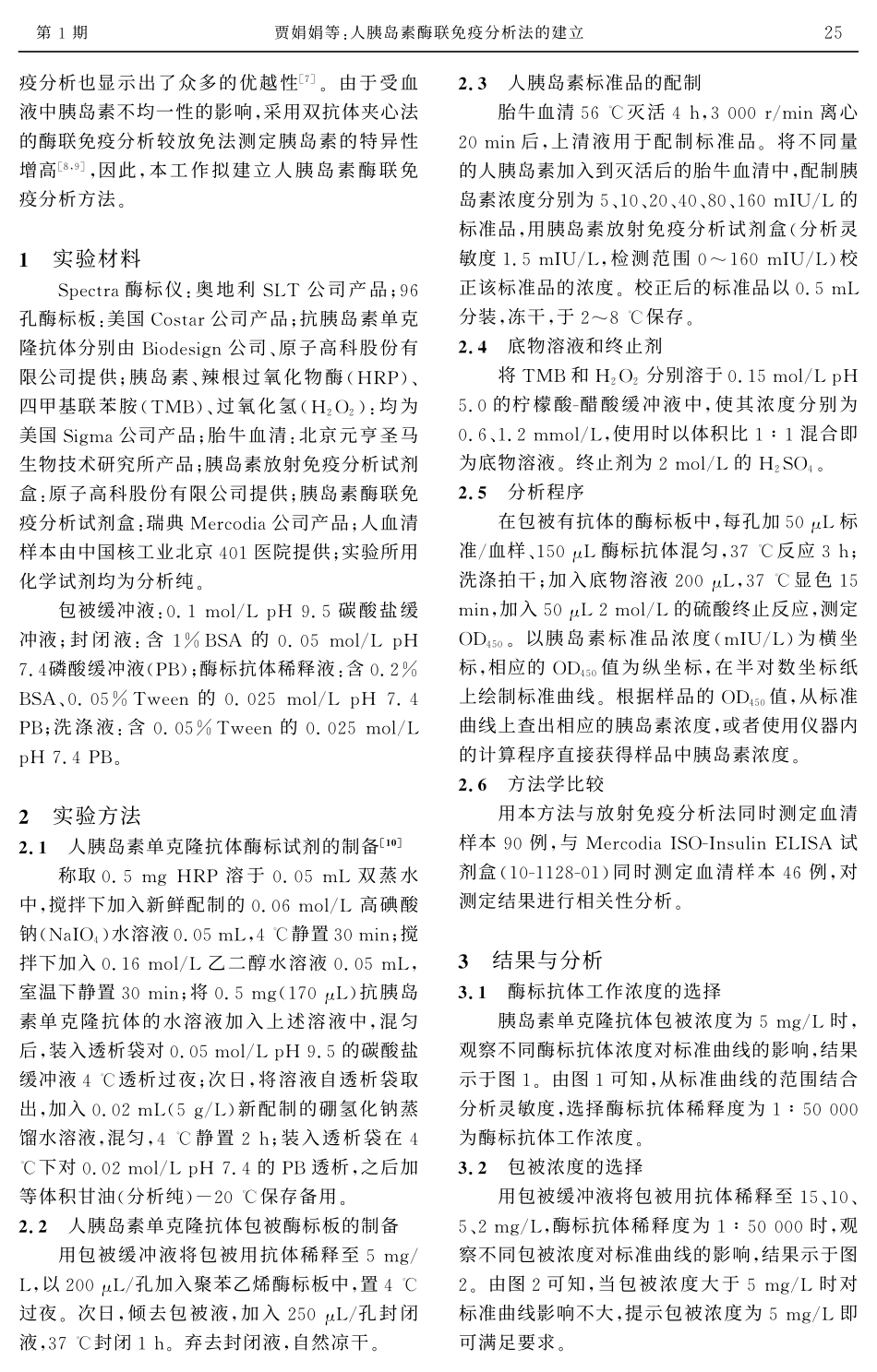 胰岛素酶联免疫分析方法的建立_第2页