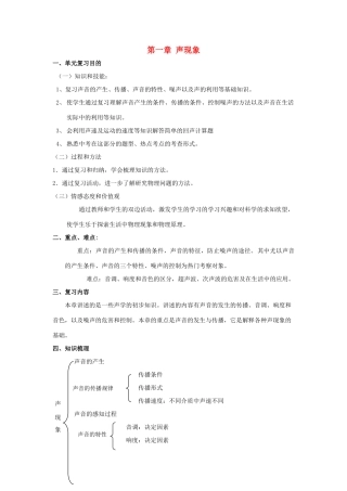 八年级物理下册：第一章声现象复习教案（人教新课标版）