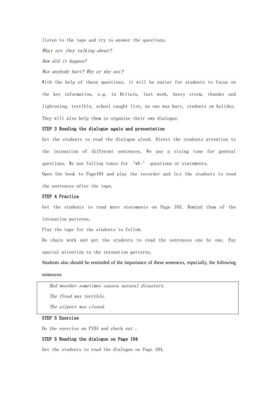 八年级英语上册 Unit 8 Natural disasters Period 8 Speak up  Pronunciation教案 （新版）牛津版-（新版）牛津版初中八年级上册英语教案_第2页