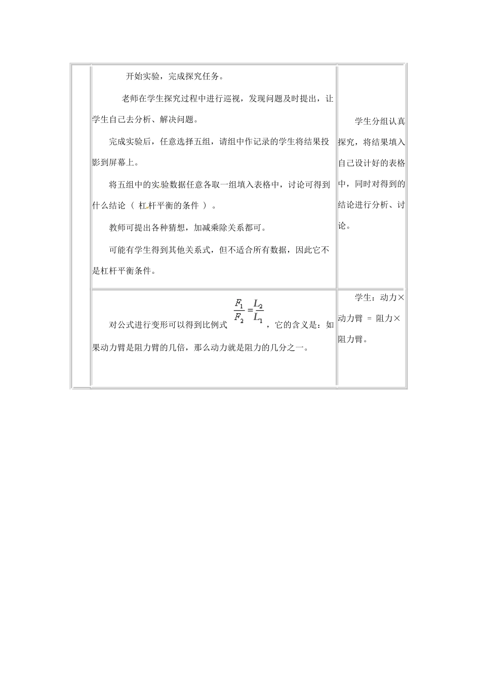 八年级物理下册 112 杠杆（教案）教科版_第3页