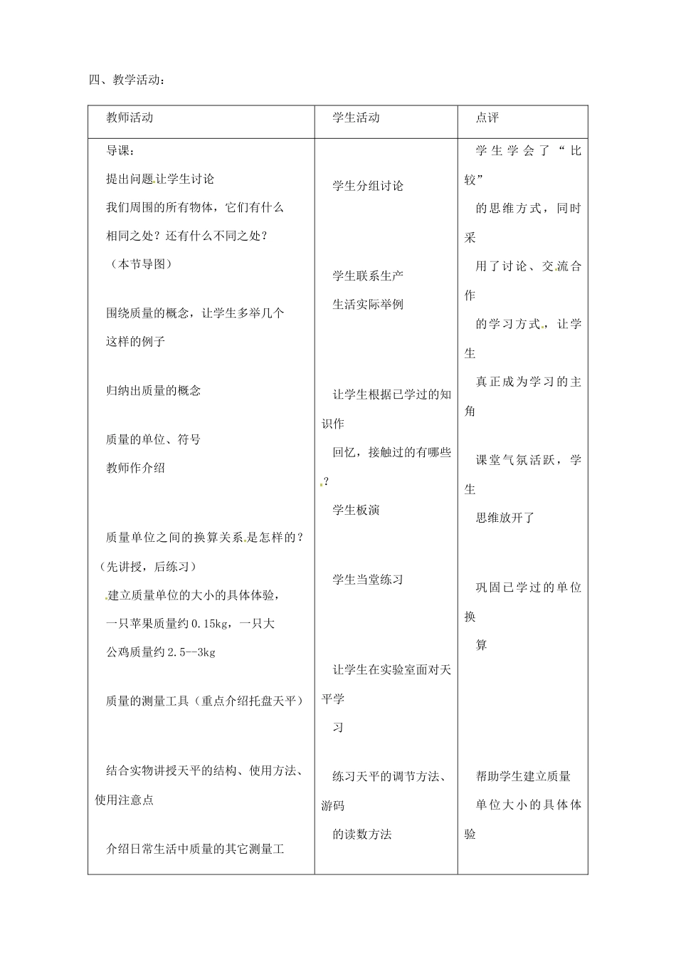八年级物理下册 第六章《物质的物理属性》教案 苏科版_第2页
