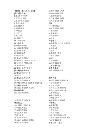 育儿百科目录