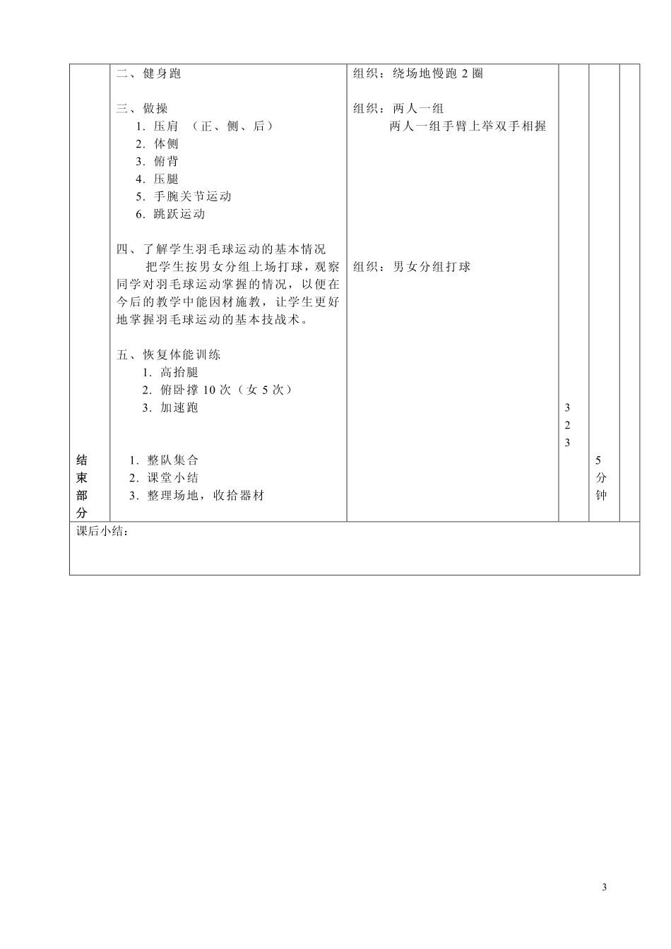 羽毛球选项课基础班教案_第3页