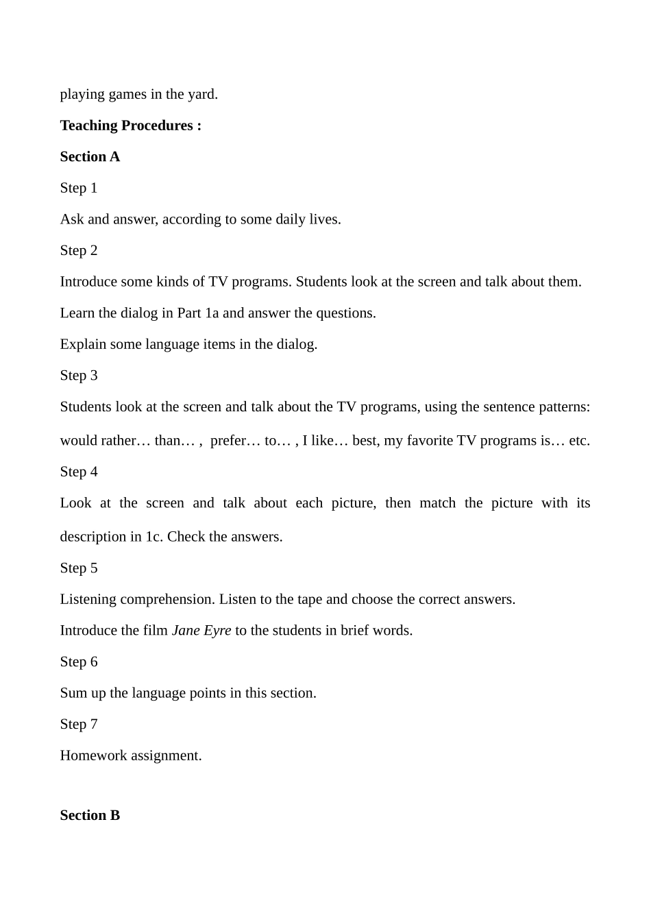 九年级英语Unit6 Topic 1 Do you like watching TV教案湘教版_第2页