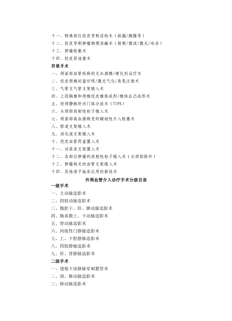 综合介入诊疗手术分级目录_第2页