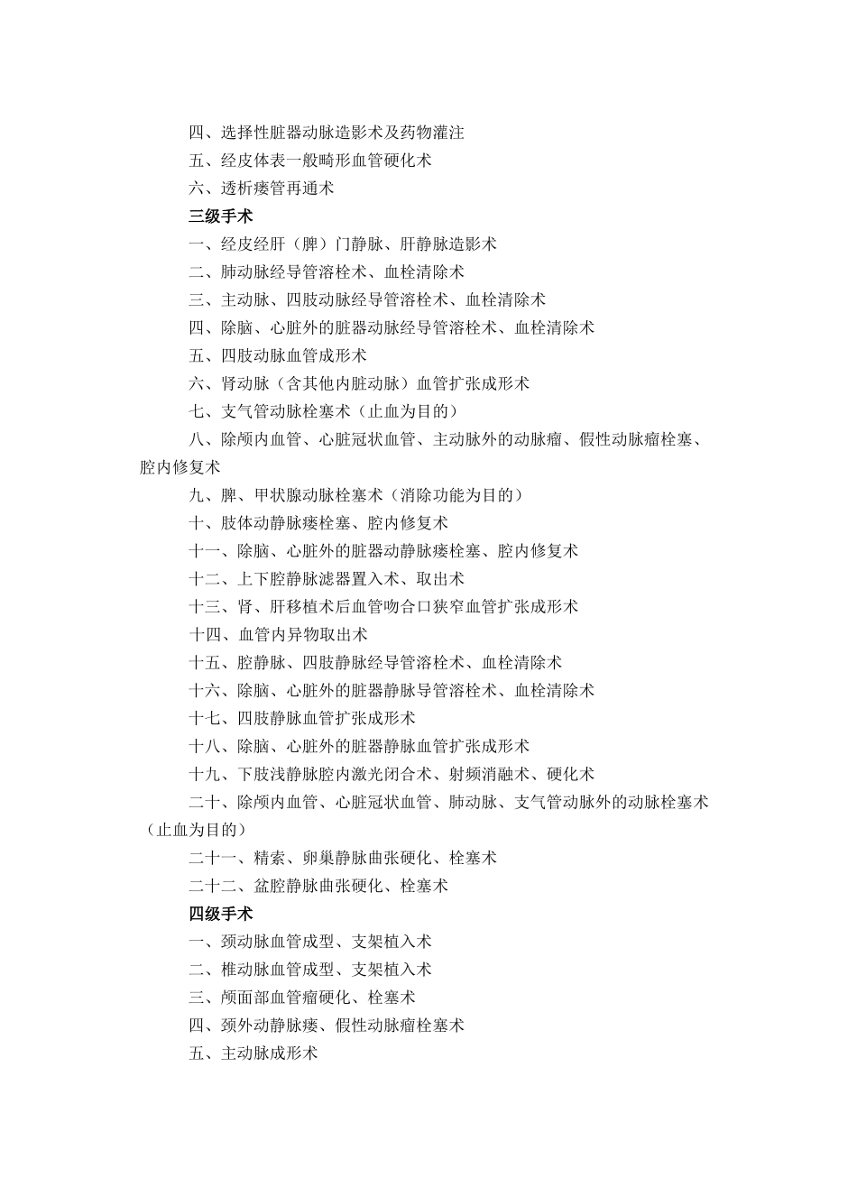 综合介入诊疗手术分级目录_第3页