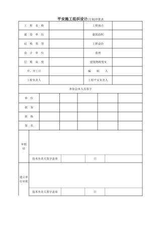 安全施工组织设计(方案)审批表
