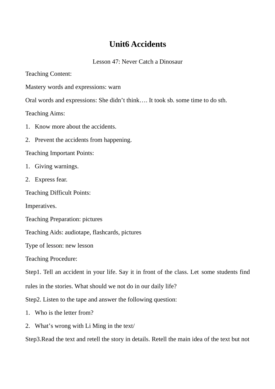 九年级英语上册Unit6 Accidents 7冀教版_第1页