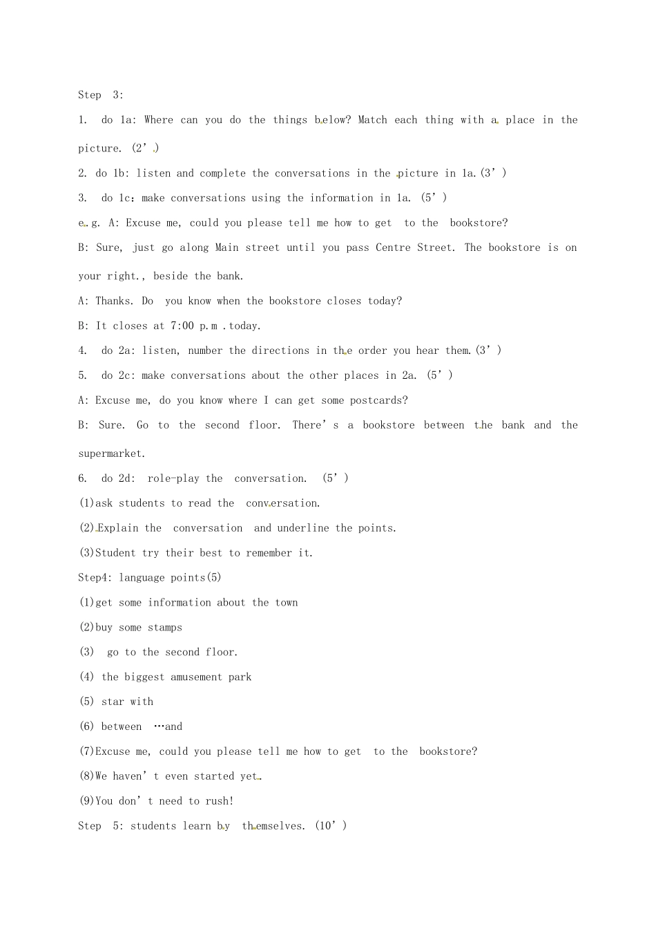 八年级英语下册 Unit 6 Could you please tell me where the restrooms are Period 1教案 （新版）鲁教版五四制-鲁教版五四制初中八年级下册英语教案_第2页