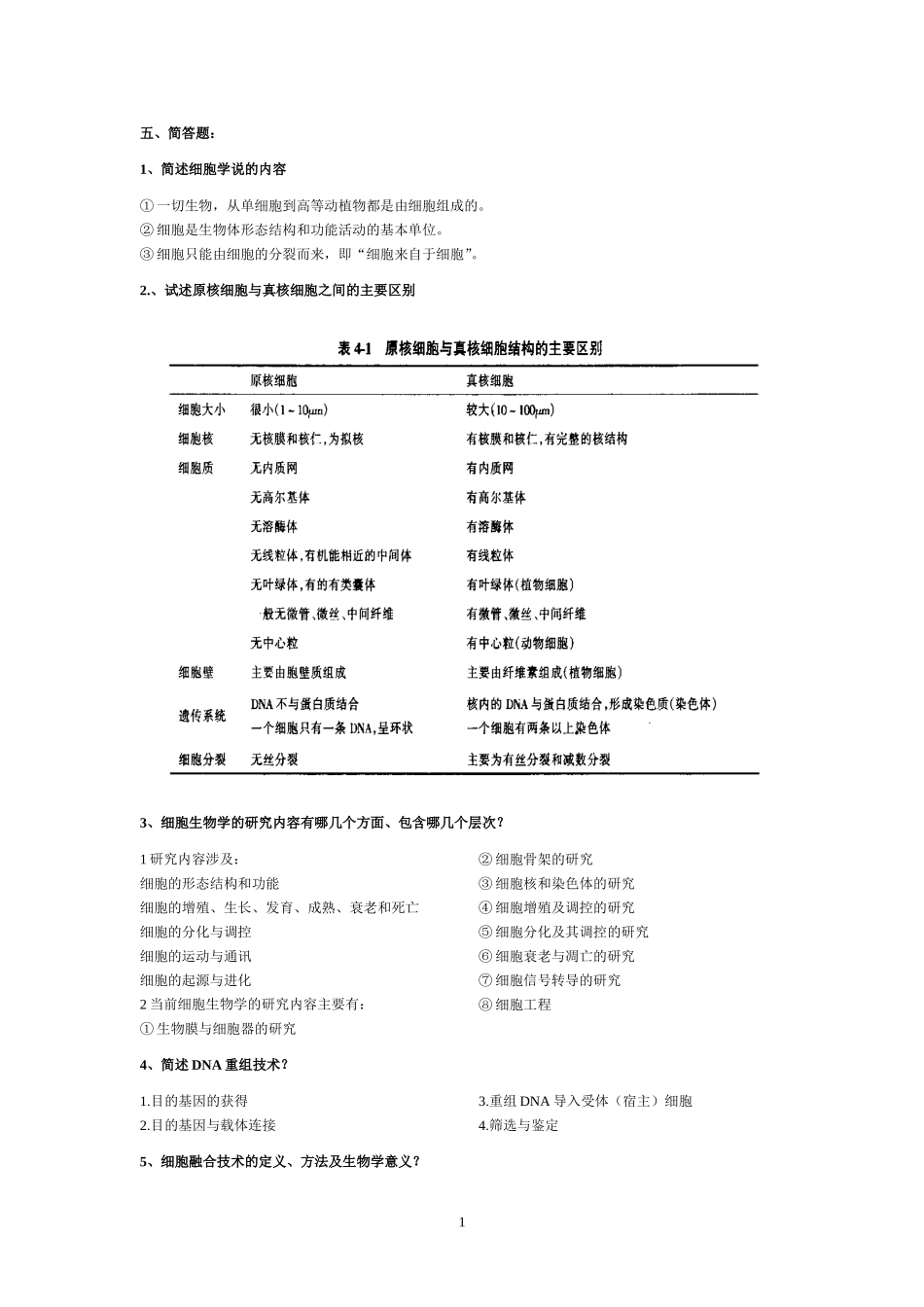 细胞生物学简答1-69_第1页