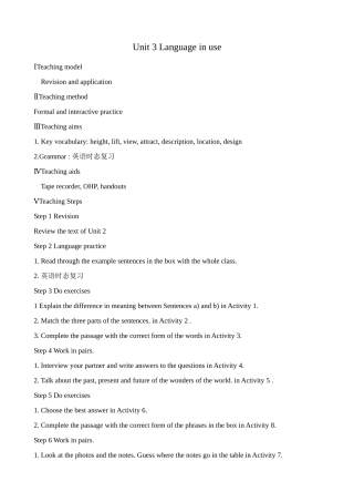 外研版英语九年级上册 Module1 Unit 3 Language in use